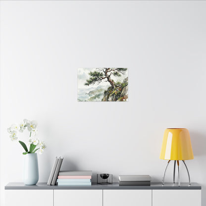 Pine Tree Spring Canvas Art | Japandi Neutral Design