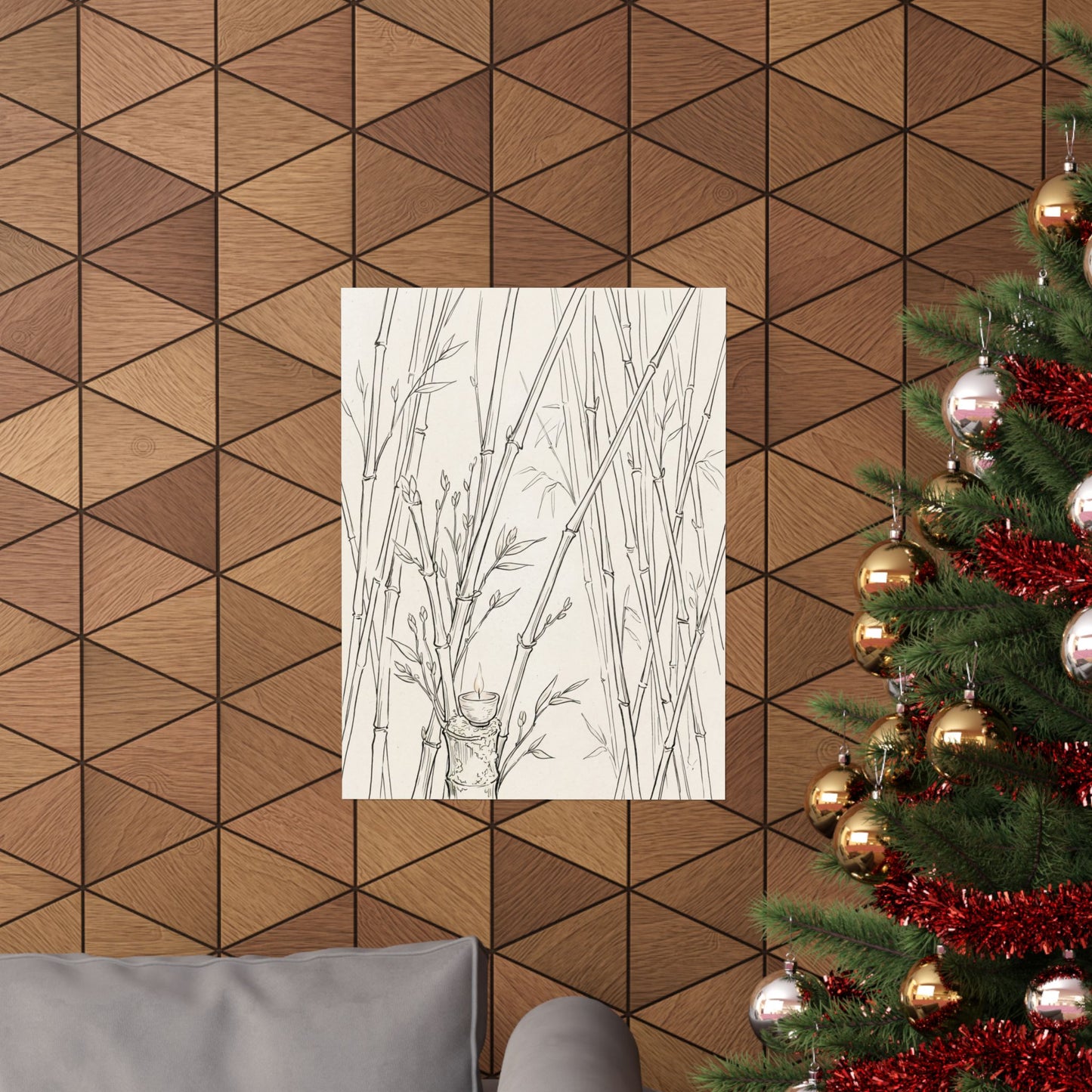 Bamboo Grove Wall Art Print | Spring Japandi Minimal Line Art