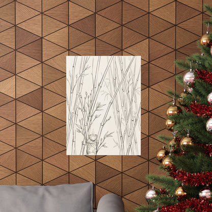Bamboo Grove Wall Art Print | Spring Japandi Minimal Line Art