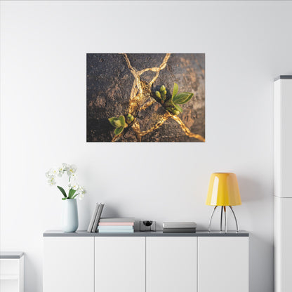 Rust Patina Gold Repair Canvas Art | Resilient Kintsugi Art