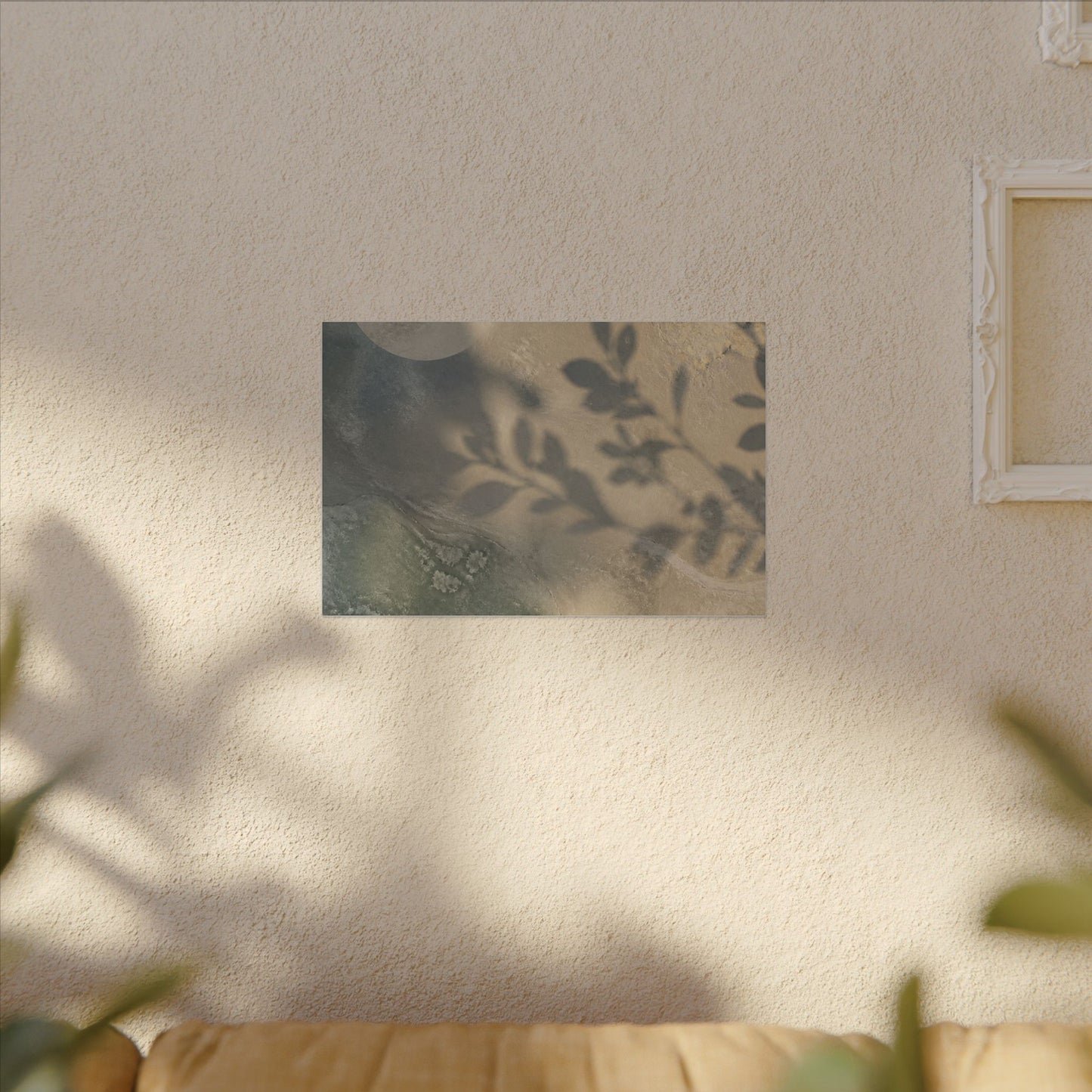 Japandi Shadow Play in Moonlight | Texture Canvas Art
