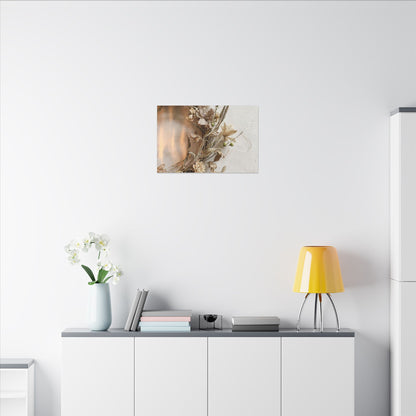 Dried Flowers Japanese Pattern Canvas Art | Neutral Japandi Art