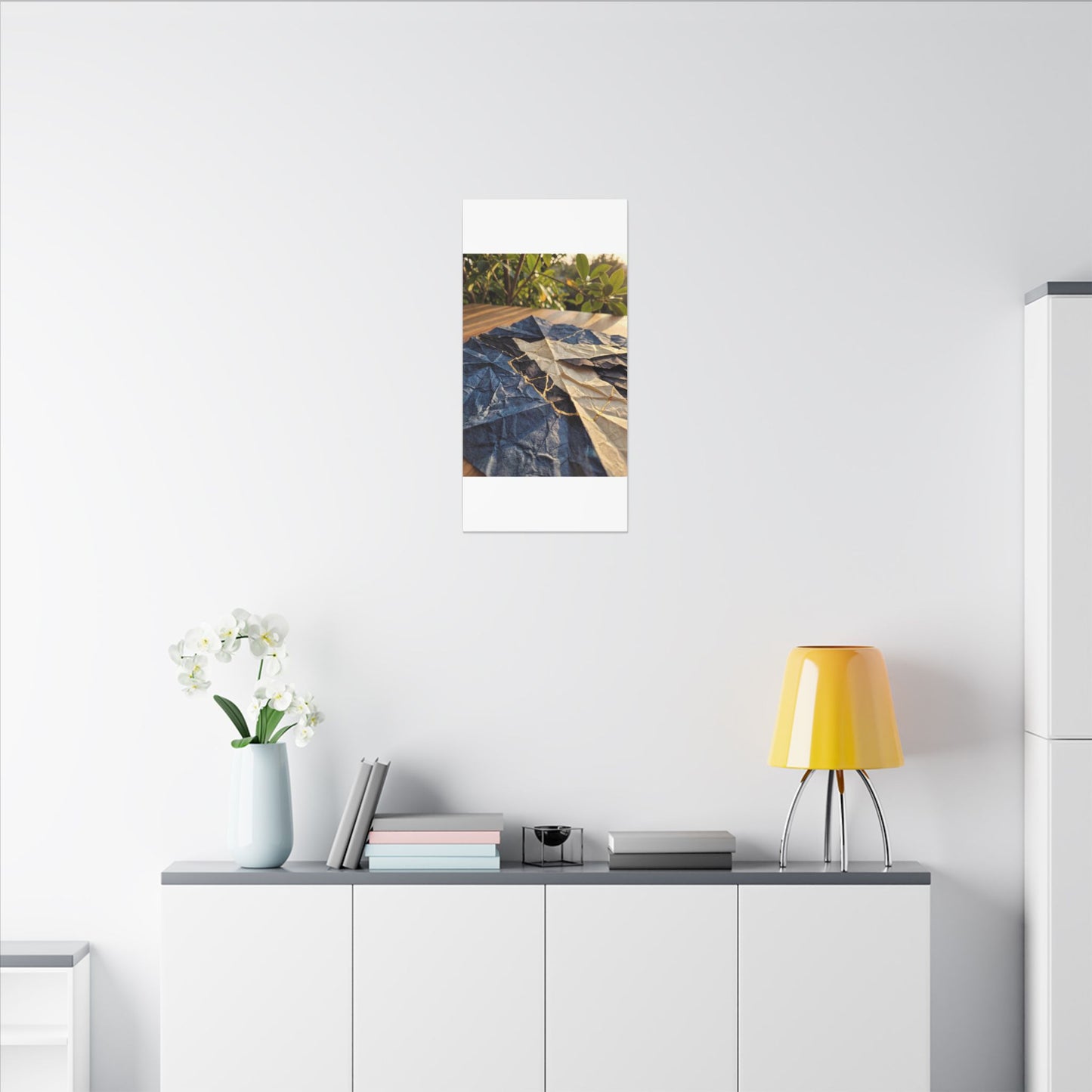 Golden Hour Paper Fold Canvas Art - Kintsugi Ma