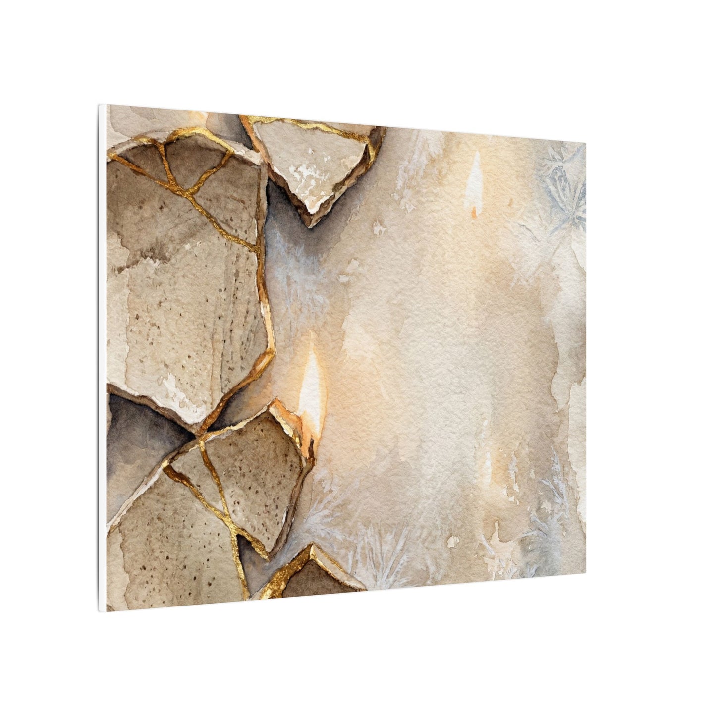 Broken Pottery Winter Canvas Art | Japandi Warm Design