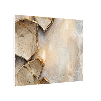 Broken Pottery Winter Canvas Art | Japandi Warm Design