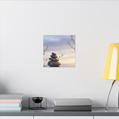 Spring River Stones Gold Vein Canvas Art | Philosophical Decor