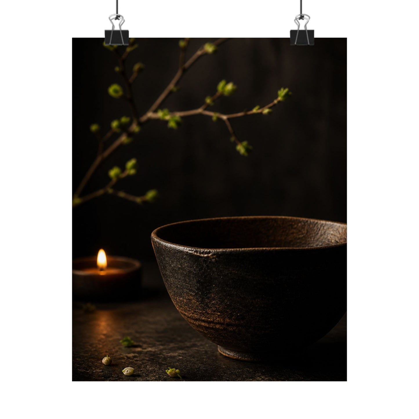 Spring Ceramic Bowl Shadow Zen Wall Art Print | Atmospheric Decor