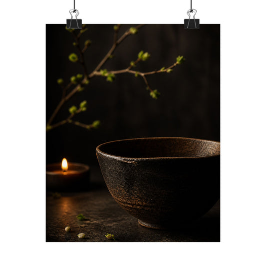 Spring Ceramic Bowl Shadow Zen Wall Art Print | Atmospheric Decor