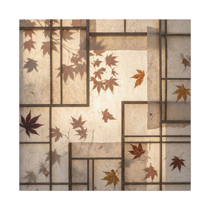 Shoji Screen Japanese Pattern Canvas Art | Neutral Japandi Art