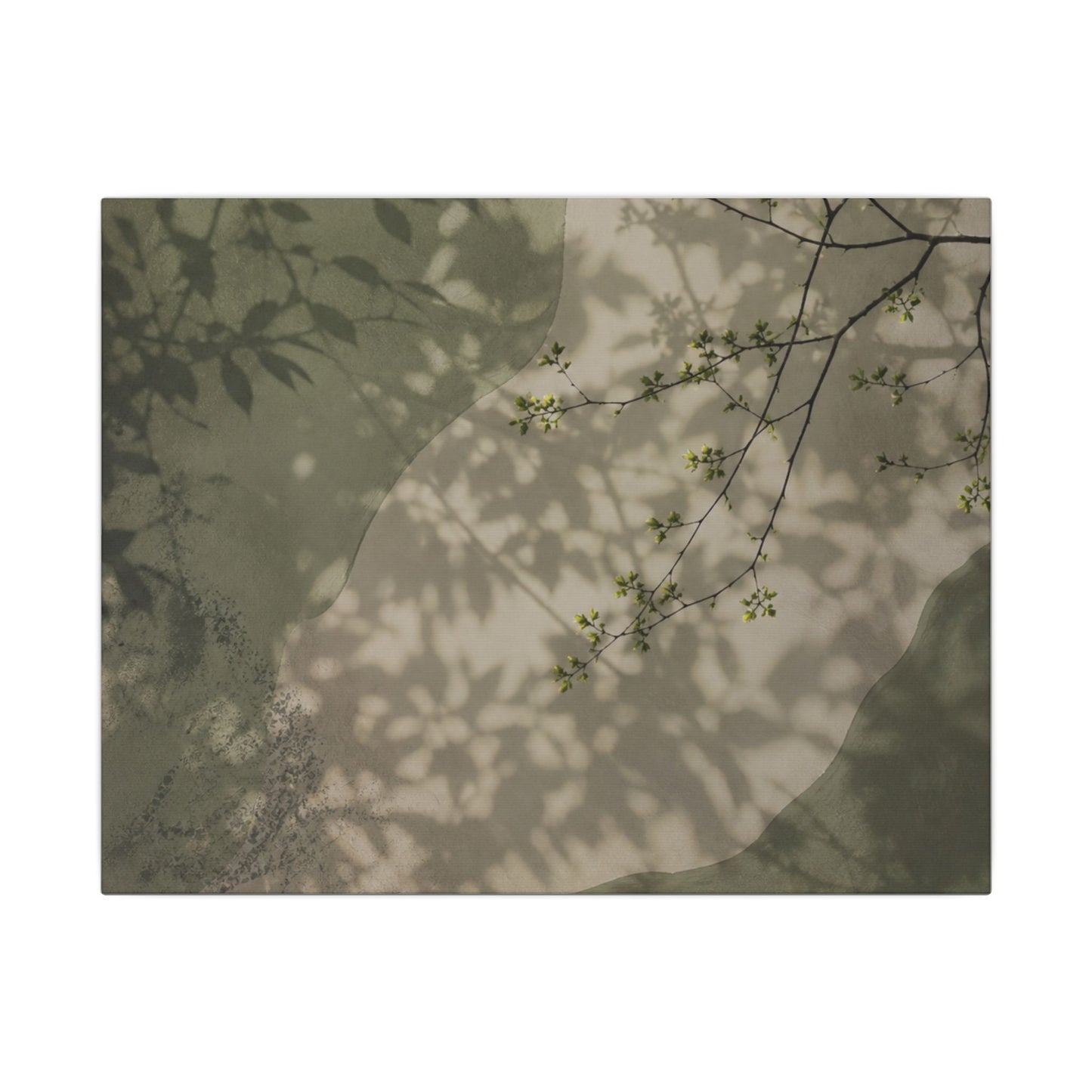 Neutral Shadow Play Canvas Art - Japanese Pattern Japandi