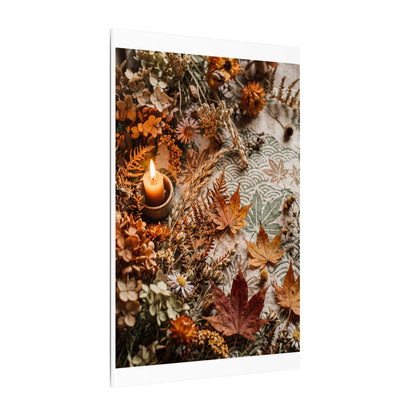 Candlelight Dried Flowers Canvas Art - Japandi Seijaku