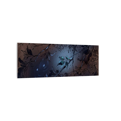 Bold Cherry Blossom Canvas Art - Charcoal Ink Dark Japandi