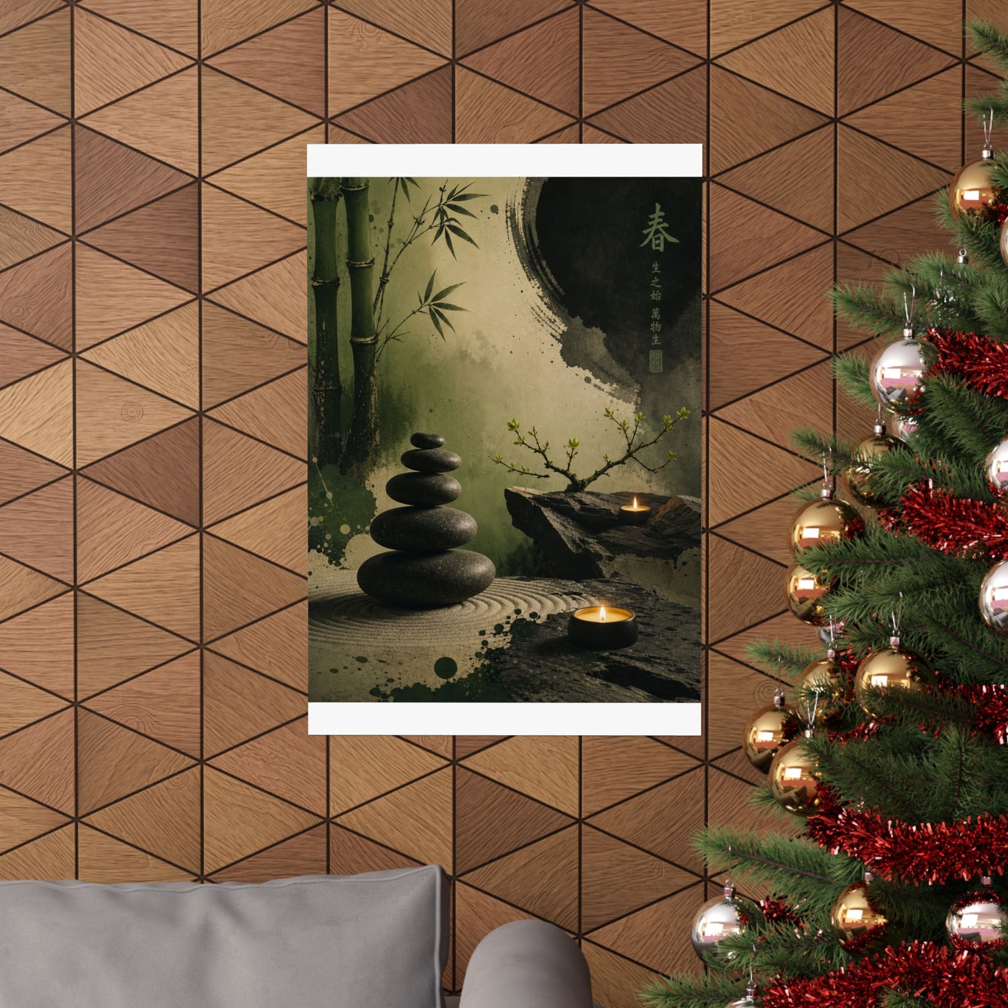 River Stones Spring Wall Art Print | Zen Calm Design
