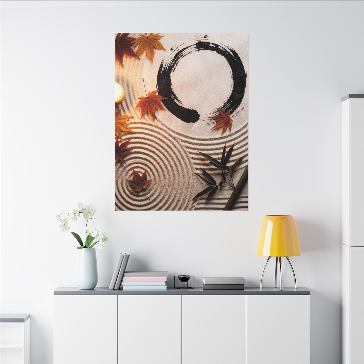 Tranquil Rock Garden Canvas Art - Enso Zen