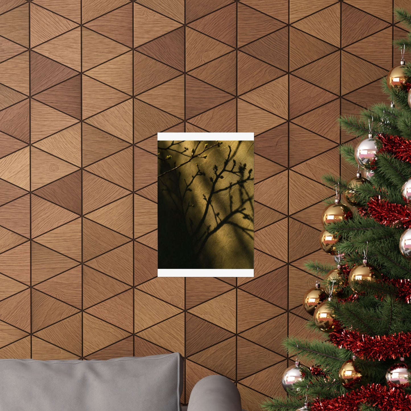 Golden Hour Shadow Play Wall Art Print - Dark Japandi Seijaku