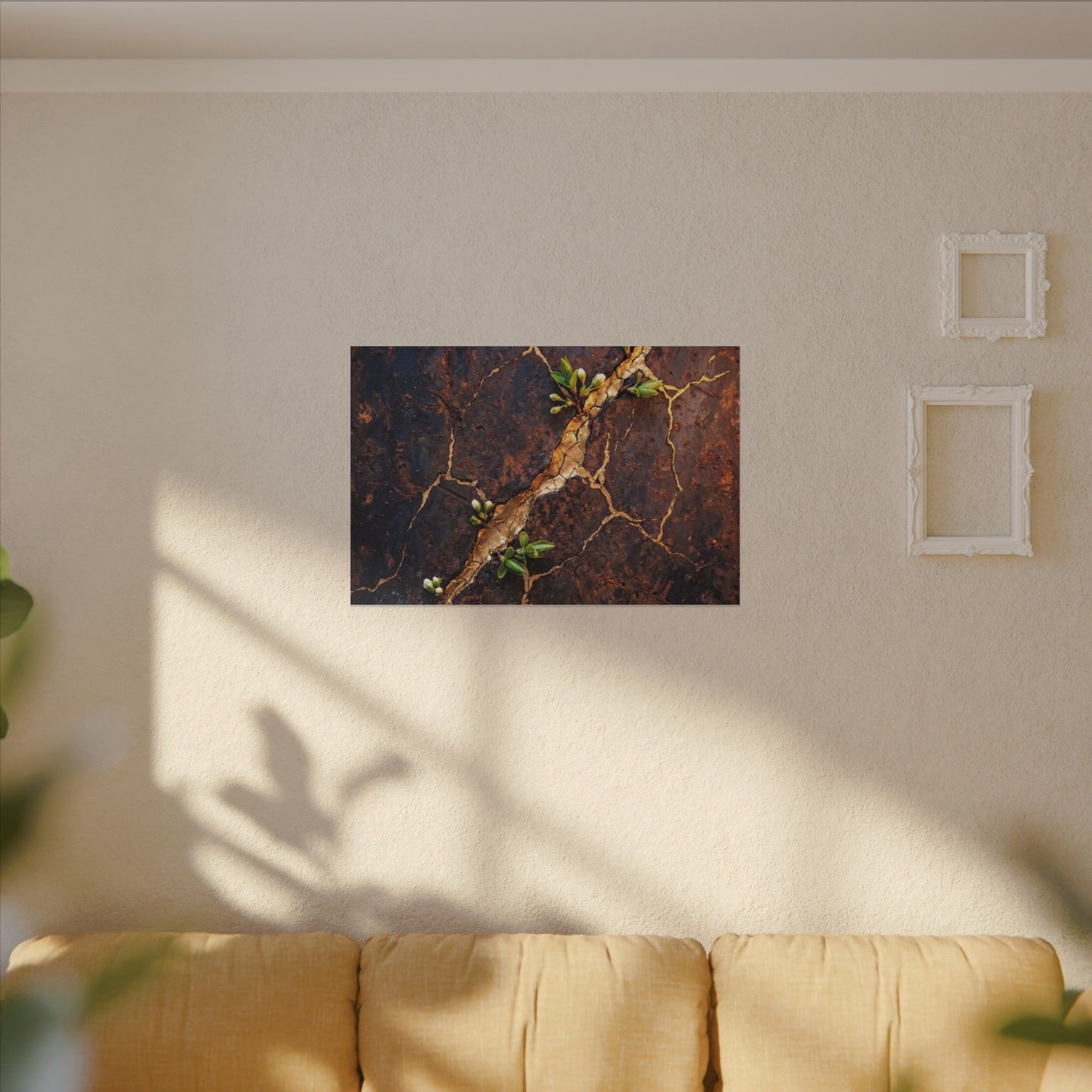 Rust Patina Spring Canvas Art | Kintsugi Resilient Design