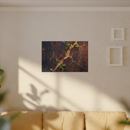 Rust Patina Spring Canvas Art | Kintsugi Resilient Design