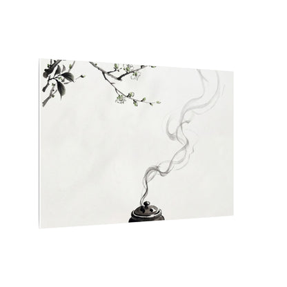 Calm Incense Smoke Canvas Art - Sumi E Zen