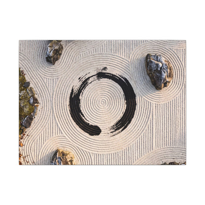Rock Garden Canvas Art | Winter Zen Enso Art