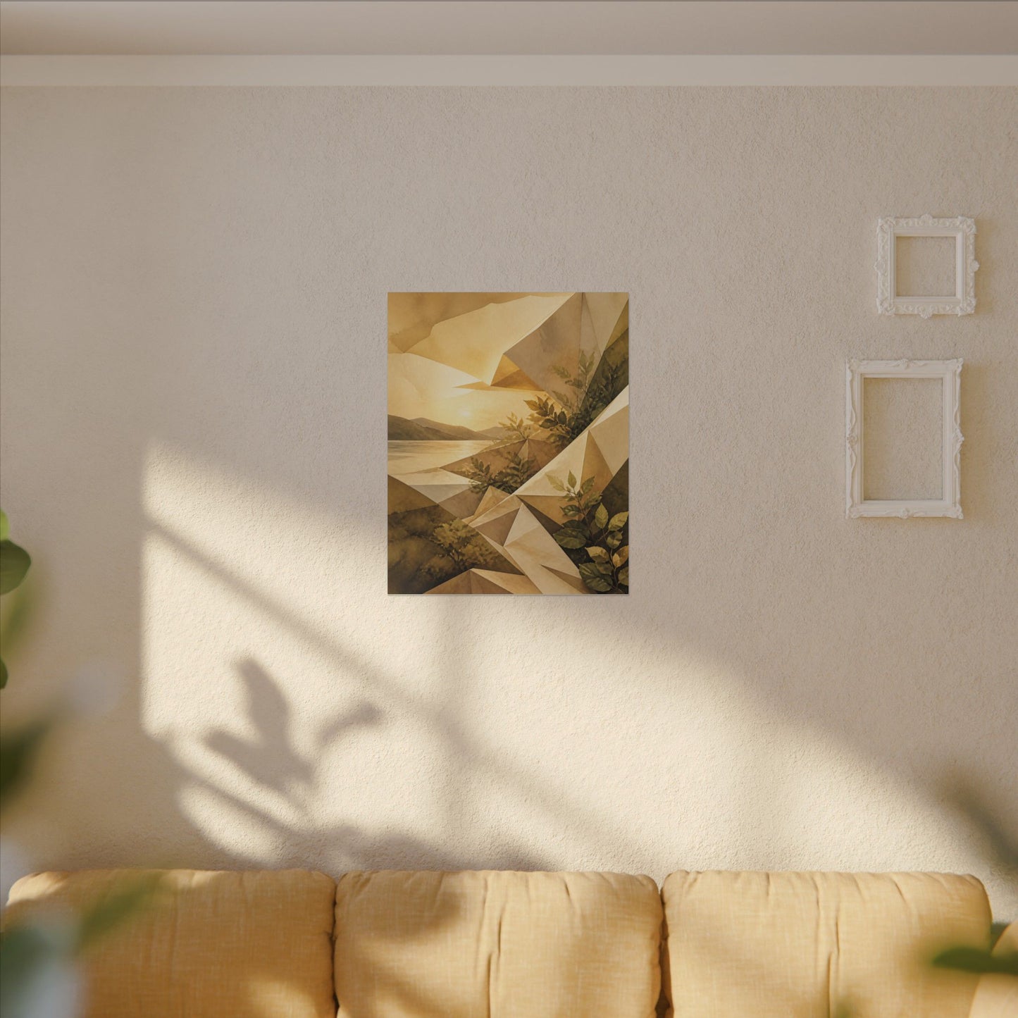 Golden Hour Paper Fold Canvas Art - Japandi Ma