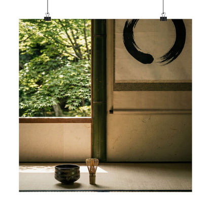 Zen Tea Ceremony in Dappled | Enso Wall Art Print