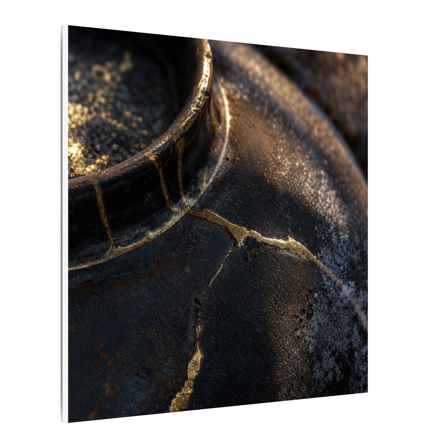 Kintsugi Rust Patina in Golden Hour | Broken Beauty Canvas Art