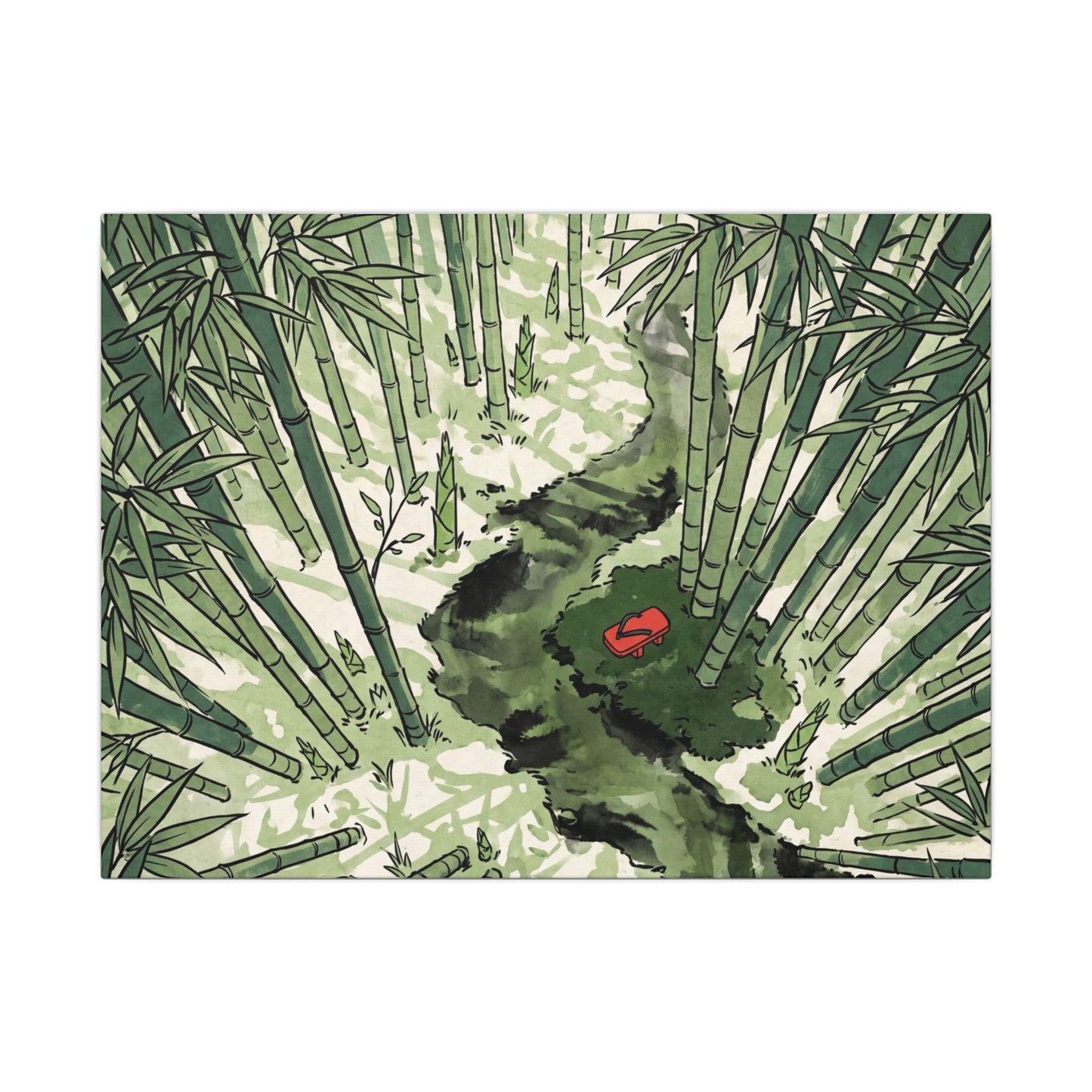 Peaceful Bamboo Grove Canvas Art - Ukiyo E Inspired Zen
