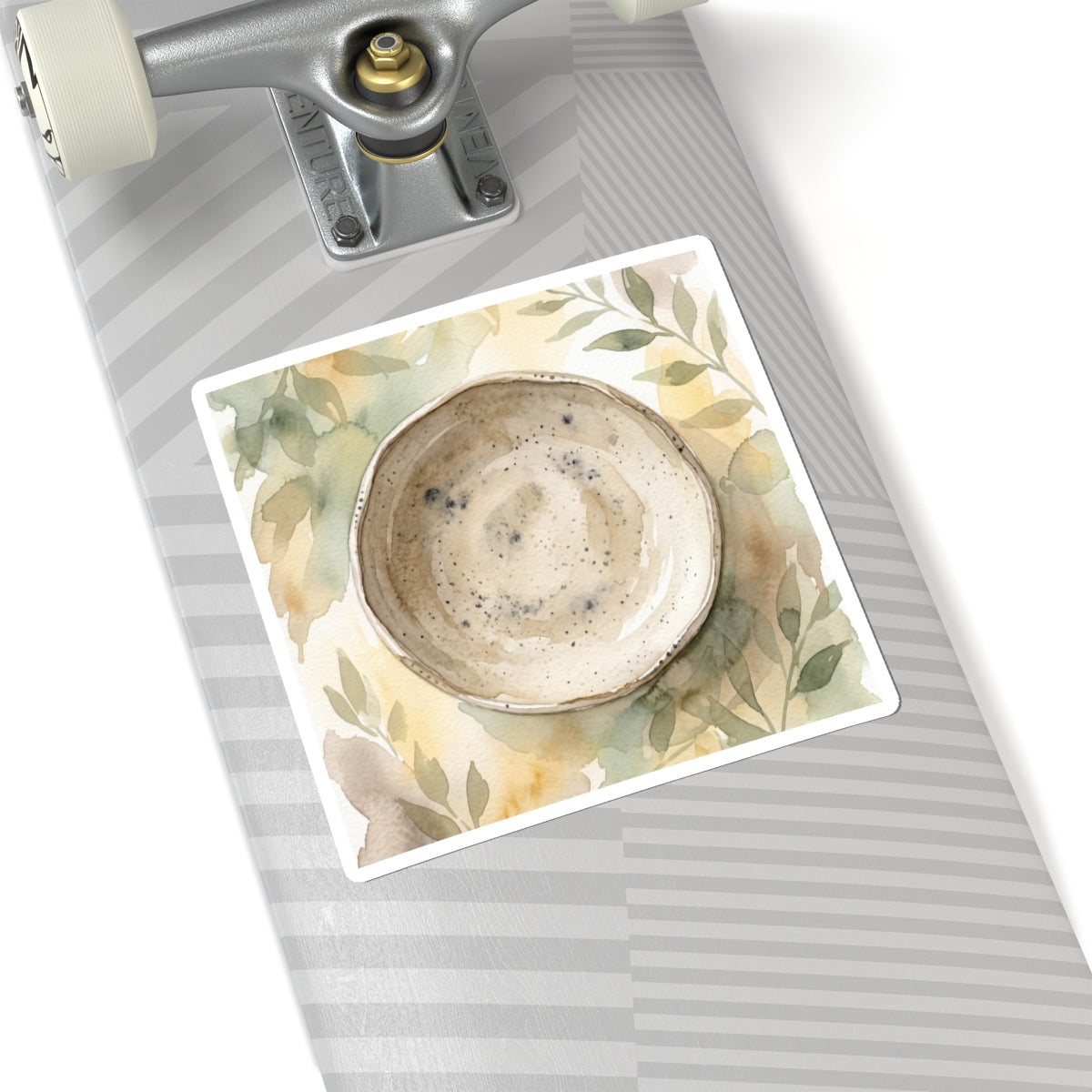 Japandi Ceramic Bowl in Golden Hour | Watercolor Sticker