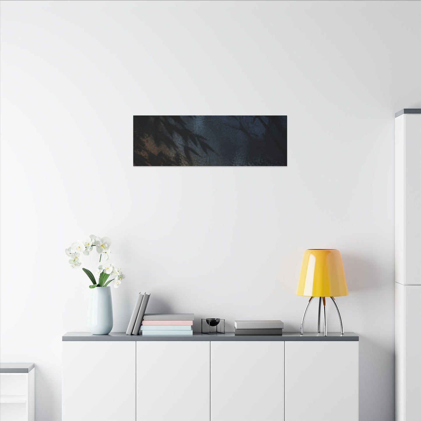 Kanso Shadow Play Canvas Art - Dark Japandi Shadow Zen