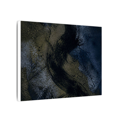 Shibui Ink Brushstroke Canvas Art - Dark Japandi Dark Texture