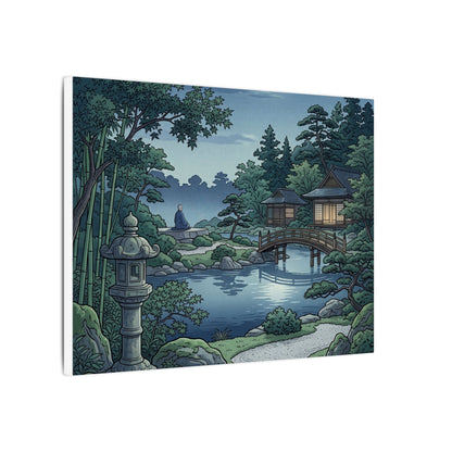 Summer Moonlit Garden Ukiyo E Inspired Canvas Art | Serene Decor
