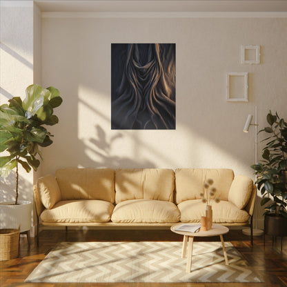 Moody Silk Drape Canvas Art - Shadow Zen Dark Japandi