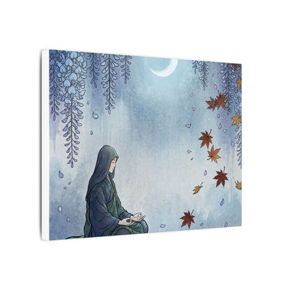Zen Wisteria in Moonlight | Ukiyo E Inspired Canvas Art