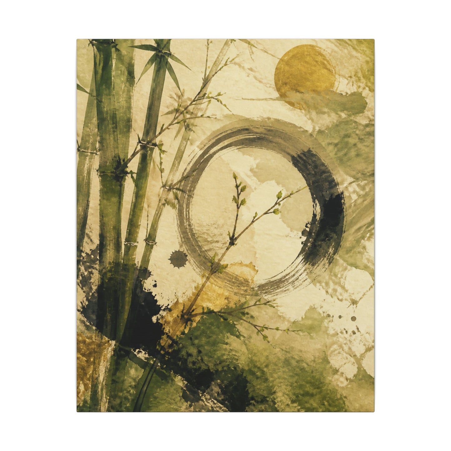 Ink Brushstroke Sumi E Canvas Art | Calm Zen Art