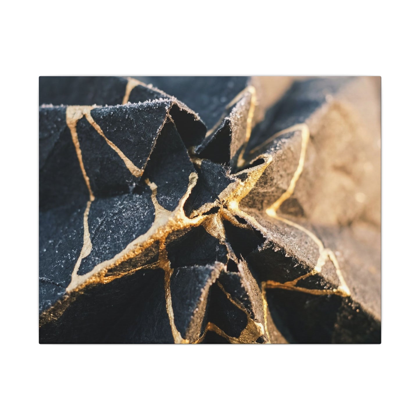 Winter Paper Fold Gold Repair Canvas Art | Resilient Decor Art Print
