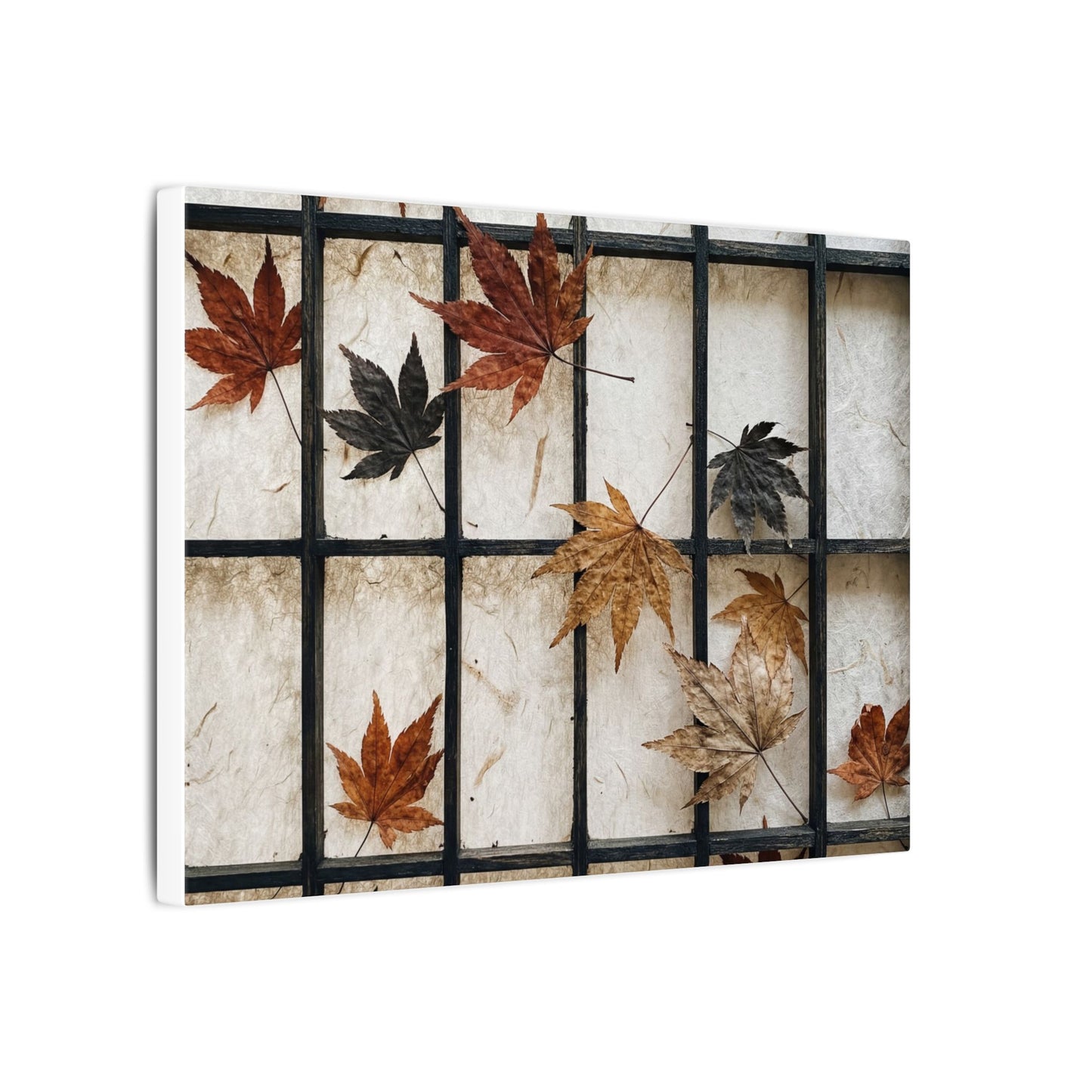 Japandi Shoji Screen in Overcast | Texture Canvas Art
