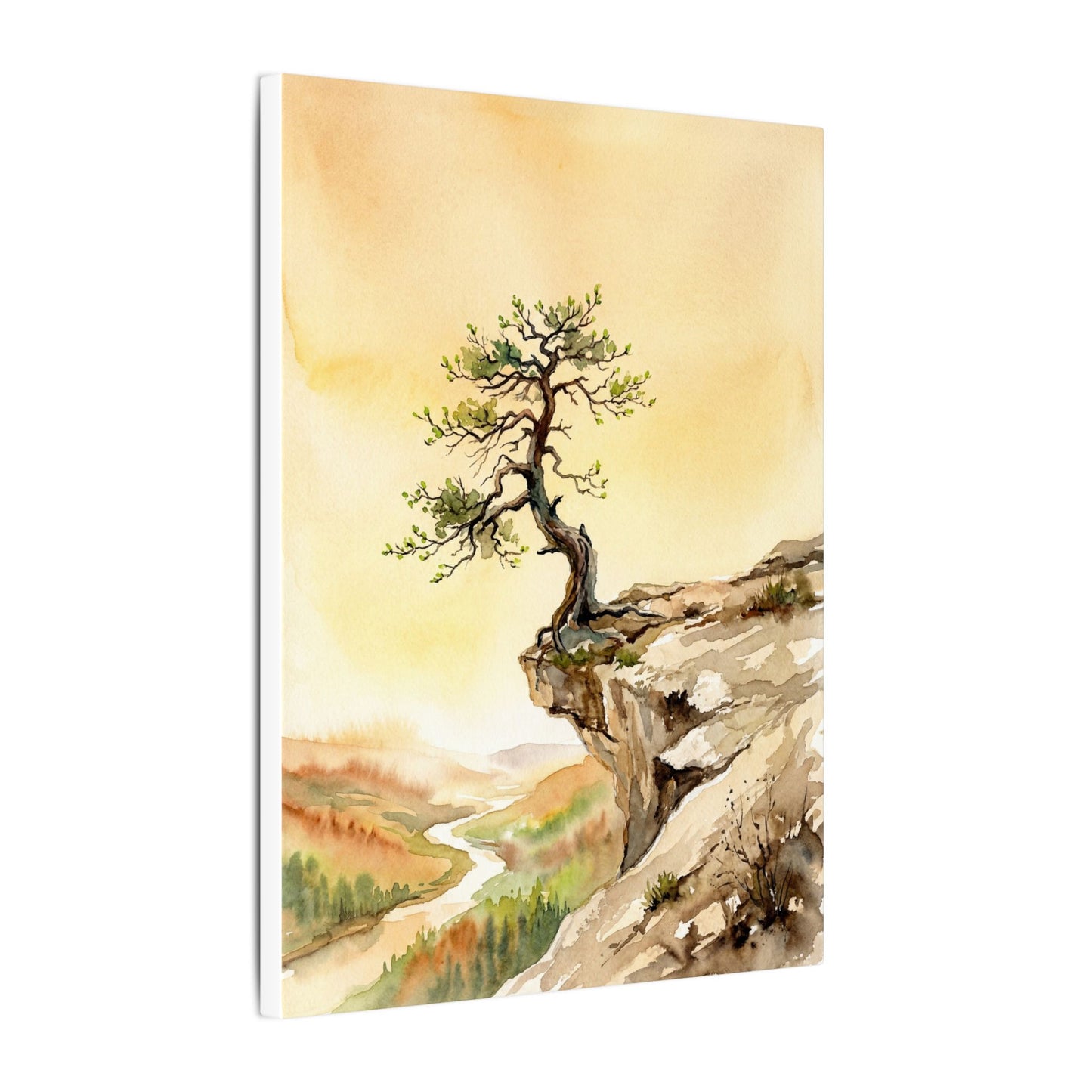 Golden Hour Pine Tree Canvas Art - Japandi Fukinsei