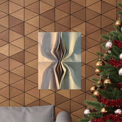 Kanso Paper Fold Wall Art Print - Japandi Minimal Line