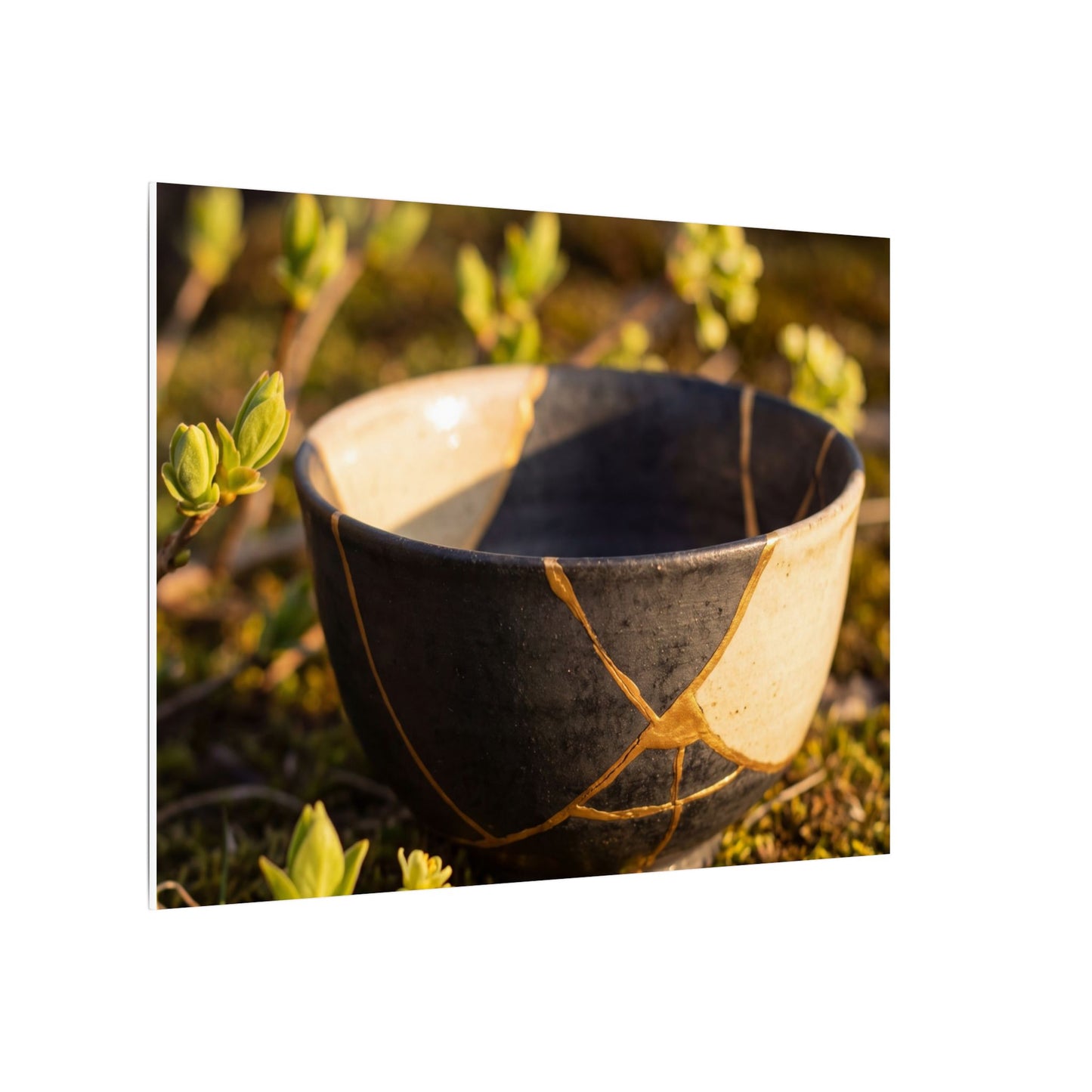 Seijaku Broken Pottery Canvas Art - Kintsugi Gold Repair