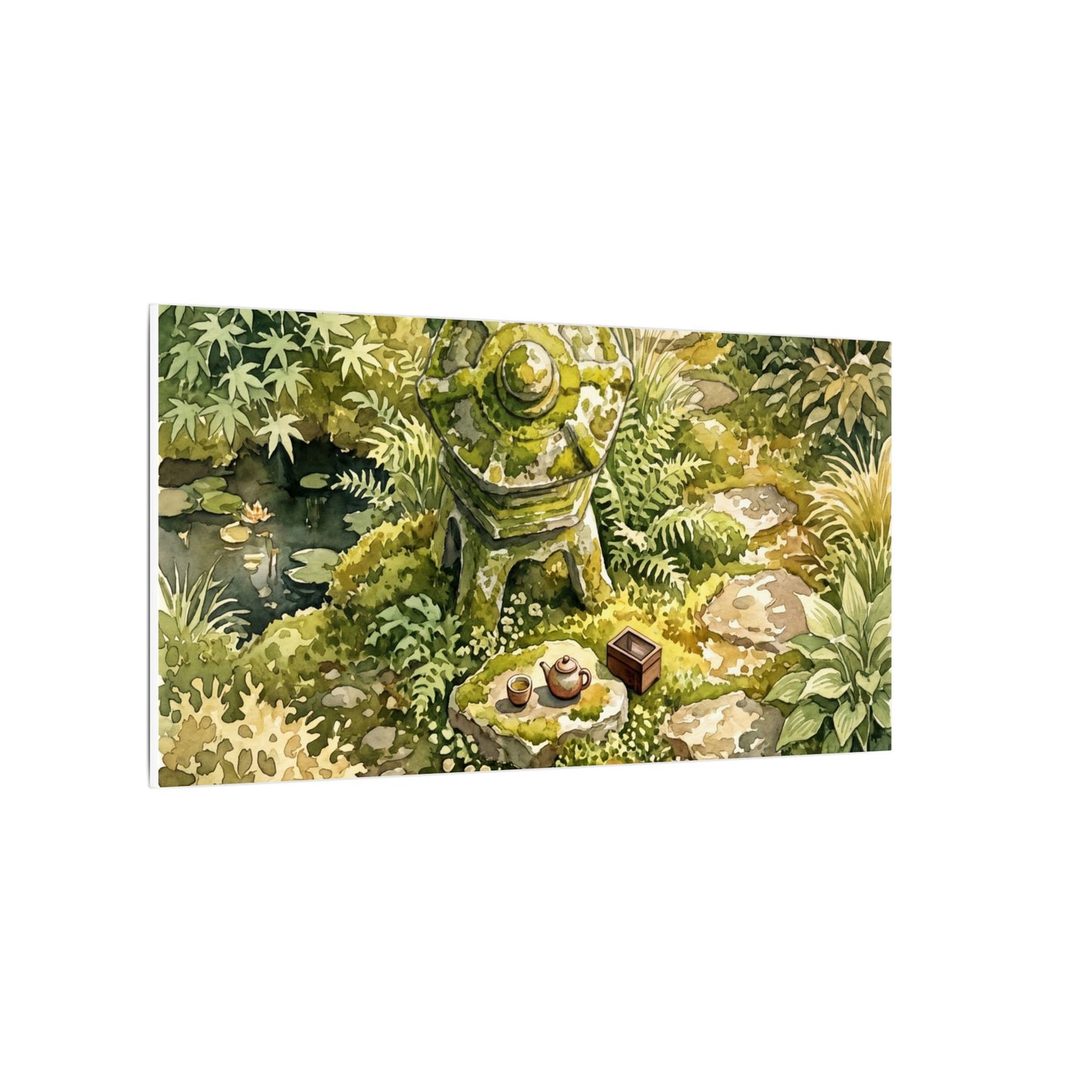 Datsuzoku Stone Lantern Canvas Art - Japandi Watercolor