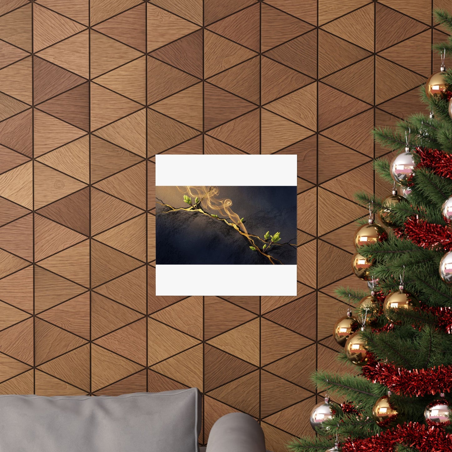 Ma Incense Smoke Wall Art Print - Kintsugi Gold Vein