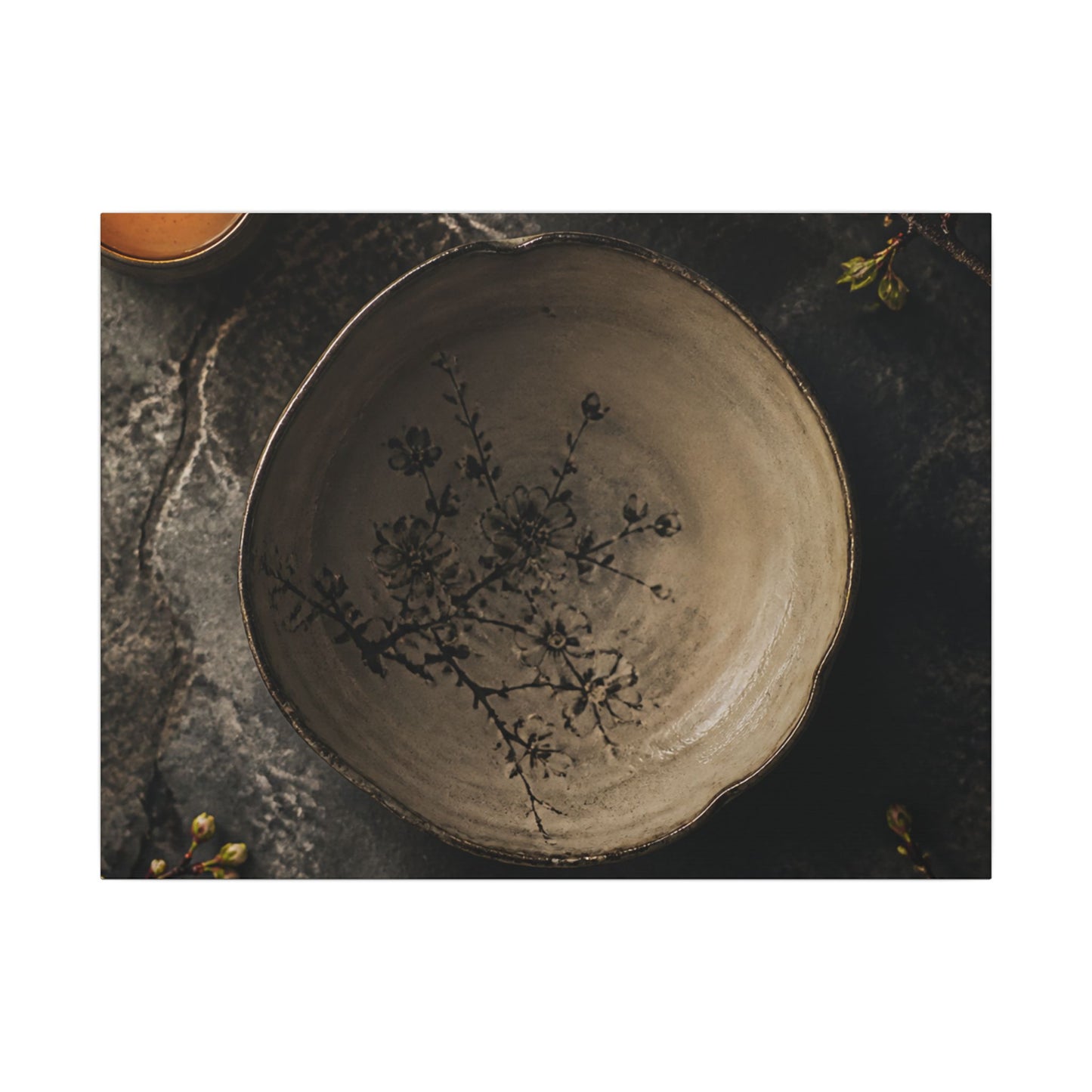 Ceramic Bowl Spring Canvas Art | Japandi Earthy Design