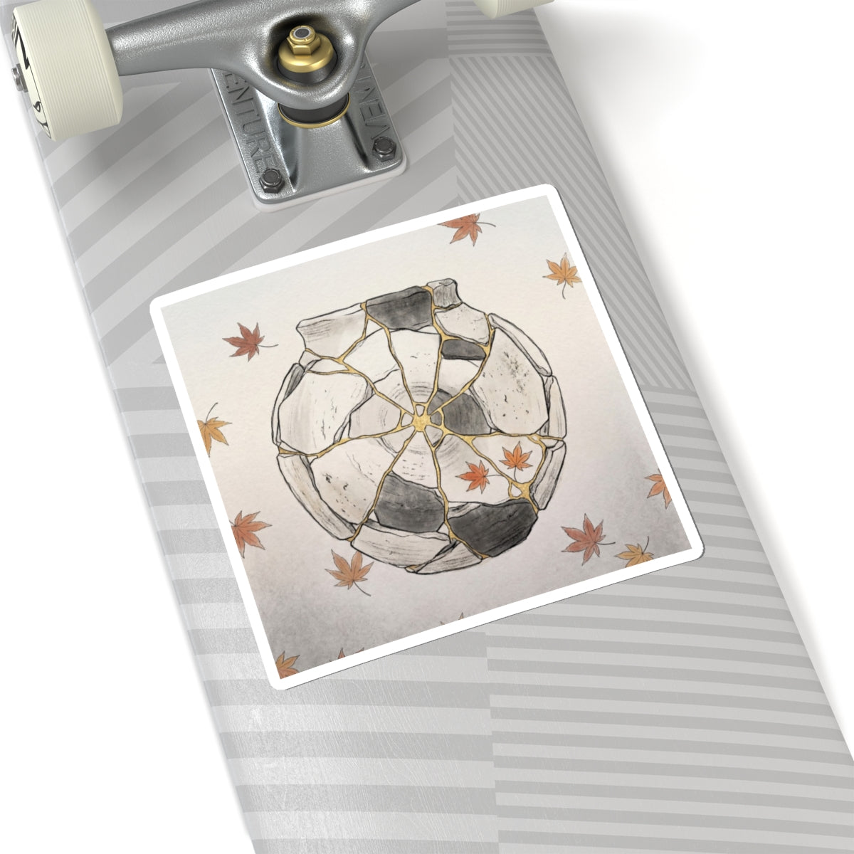Autumn Broken Pottery Minimal Line Sticker | Neutral Decor Art Print