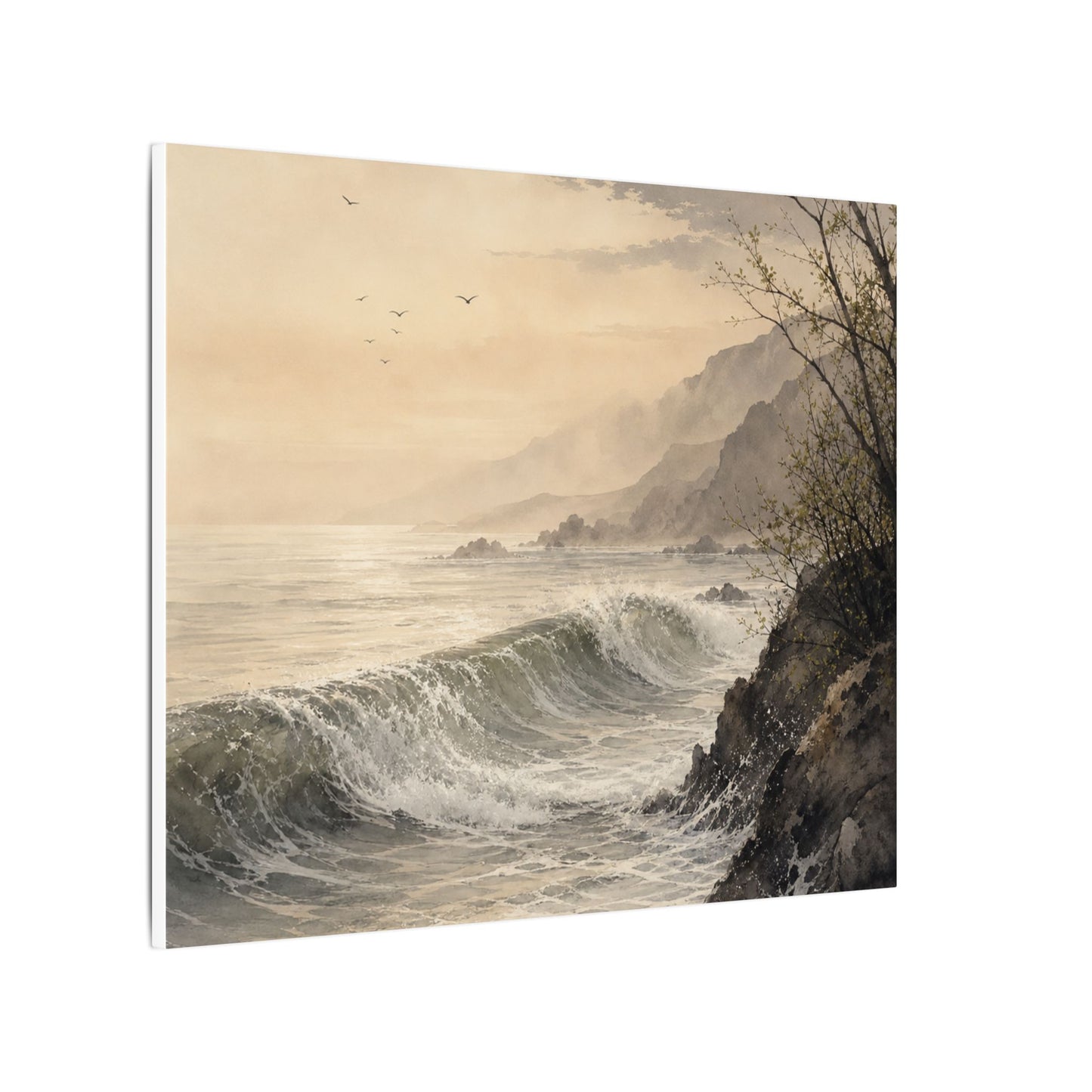 Ocean Wave Spring Canvas Art | Japandi Elegant Design