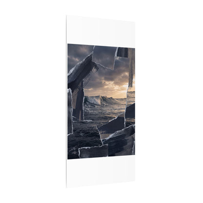 Fukinsei Ocean Wave Canvas Art - Dark Japandi Shadow Zen