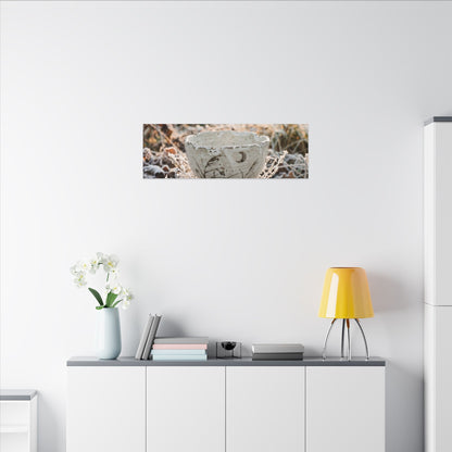 Japandi Ceramic Bowl in Golden Hour | Japanese Pattern Canvas Art