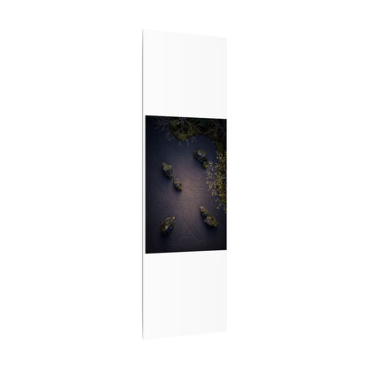 Dark Japandi Rock Garden in Dawn | Shadow Zen Canvas Art