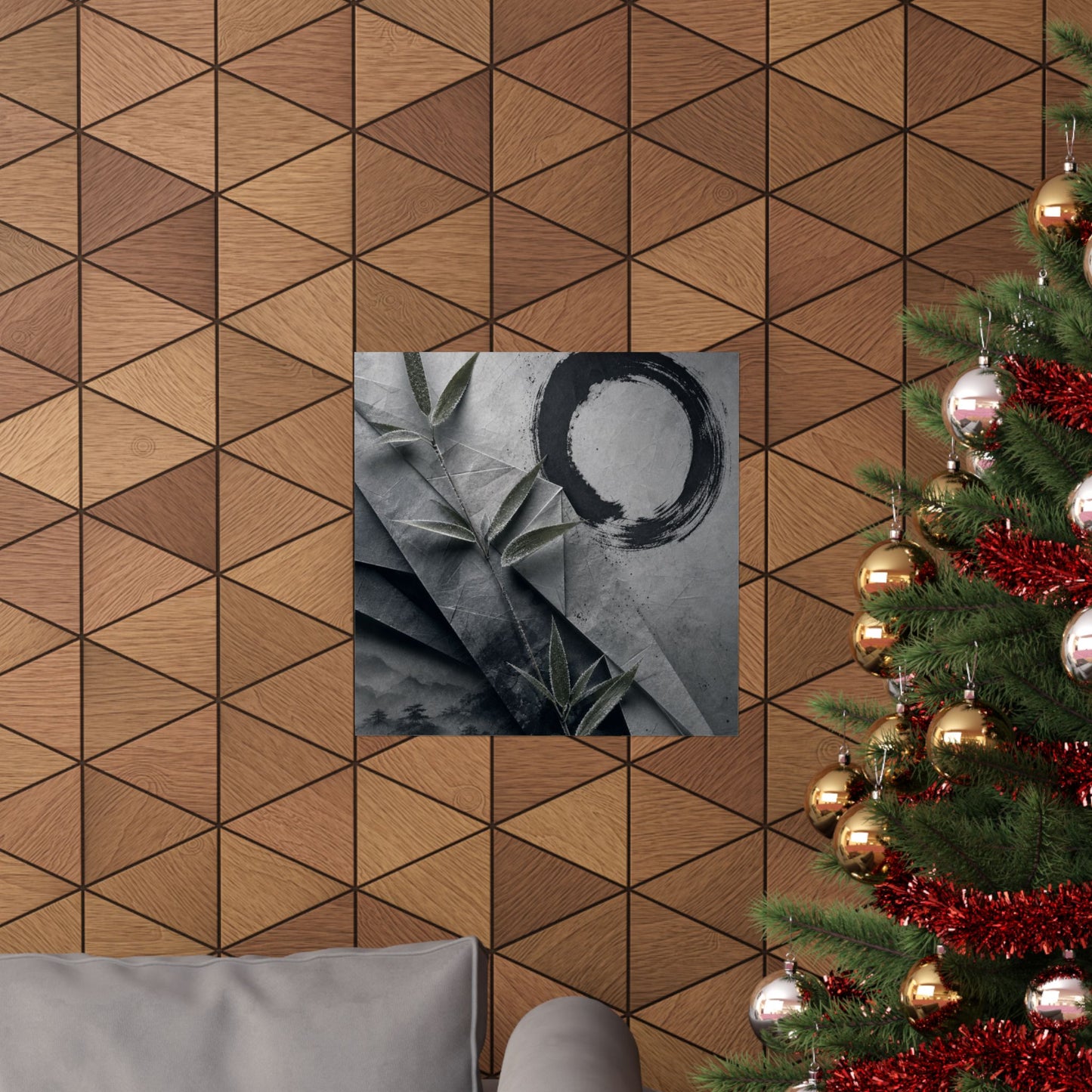 Winter Paper Fold Enso Wall Art Print | Tranquil Decor