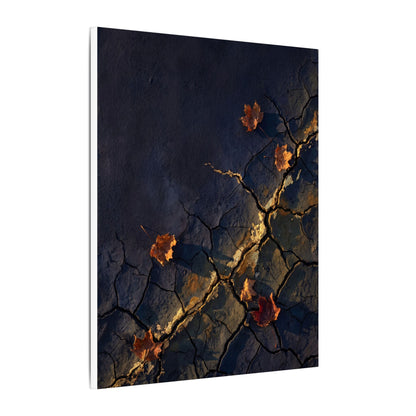 Cracked Earth Canvas Art | Autumn Dark Japandi Dark Texture Art