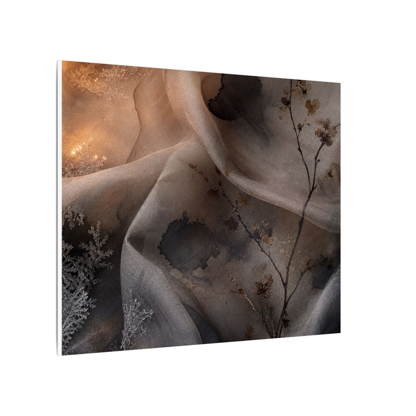 Japandi Silk Drape in Candlelight | Watercolor Canvas Art